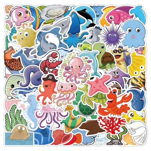 Sticker Paper PVC Plastic with Adhesive Sticker DIY & waterproof mixed colors About 4-8CM Sold By Lot