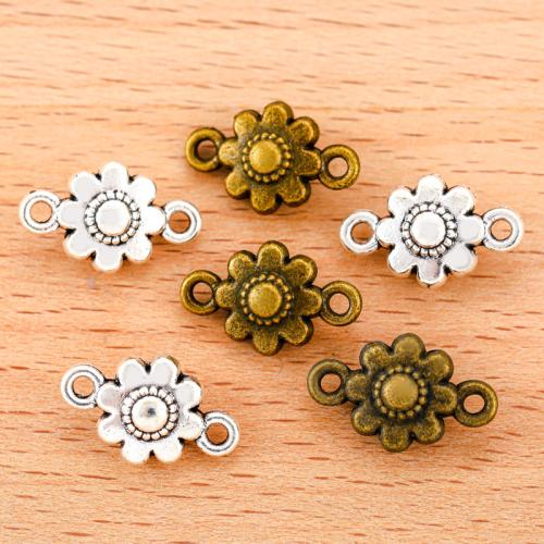 Flower Zinc Alloy Connector plated DIY & 1/1 loop Sold By Bag