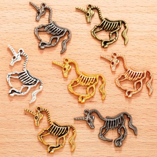 Zinc Alloy Animal Pendler, Unicorn, forgyldt, du kan DIY, flere farver til valg, 100PC/Bag, Solgt af Bag