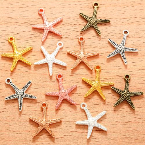 Zinc Alloy Animal Pendler, Starfish, forgyldt, du kan DIY, flere farver til valg, 100PC/Bag, Solgt af Bag