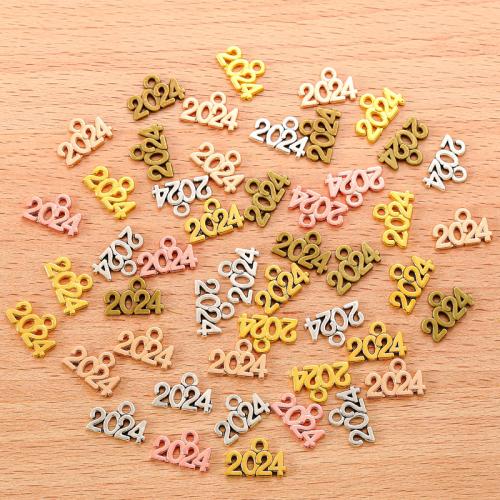 Pendenti in lega di zinco ad Alfabeto, lega in zinco, numero, placcato, DIY, nessuno, 14x9mm, 100PC/borsa, Venduto da borsa