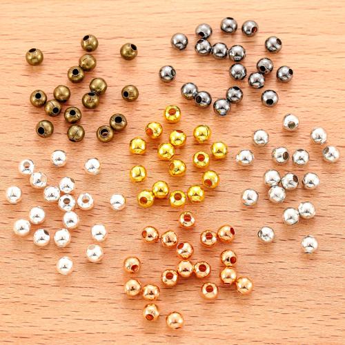 Iron Jewelry Beads Round plated DIY nickel lead & cadmium free Sold By Bag