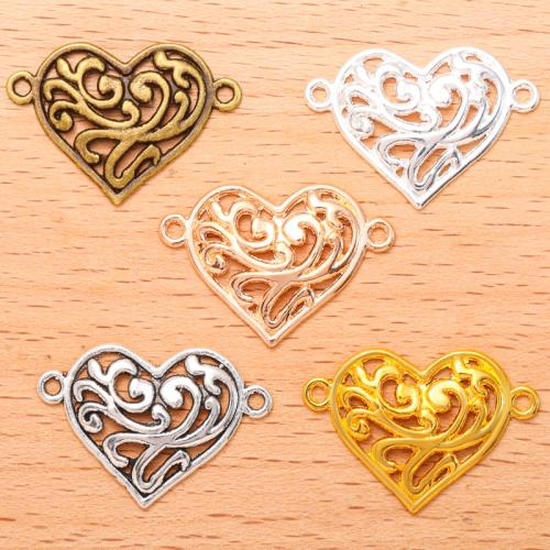 Heart Zinc Alloy Connector plated DIY & 1/1 loop & hollow Sold By Bag