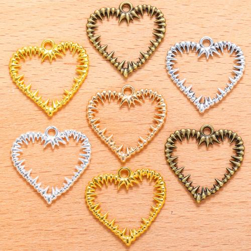 Zinklegering Hart Hangers, Zinc Alloy, plated, DIY, meer kleuren voor de keuze, 100PC/Bag, Verkocht door Bag