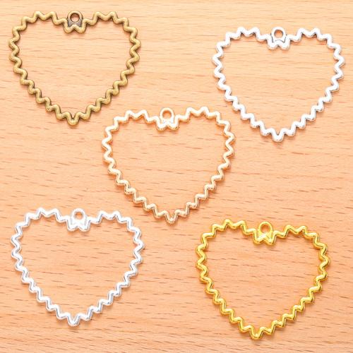 Zinklegering Hart Hangers, Zinc Alloy, plated, DIY, meer kleuren voor de keuze, 100PC/Bag, Verkocht door Bag