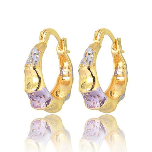 Brass Leverback Earring 18K gold plated fashion jewelry & for woman golden Sold By Pair