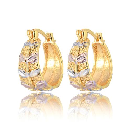 Brass Leverback Earring 18K gold plated fashion jewelry & for woman golden Sold By Pair