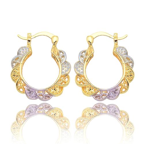 Brass Leverback Earring 18K gold plated fashion jewelry & for woman golden Sold By Pair