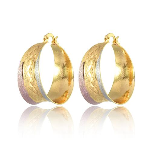 Brass Leverback Earring 18K gold plated fashion jewelry & for woman golden Sold By Pair