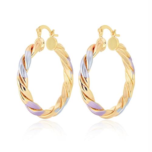 Messing Hoop Earring, 18K forgyldt, mode smykker & for kvinde, 37x5mm, Solgt af par