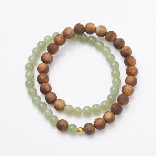 Bracciali in legno, Aloewood, with Hetian Jade, fatto a mano, gioielli di moda & unisex, Lunghezza Appross. 32 cm, Venduto da PC