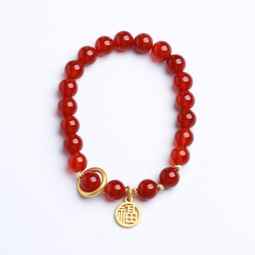 Red Agate Bracelets handmade fashion jewelry & for woman Length Approx 14-16 cm Sold By PC