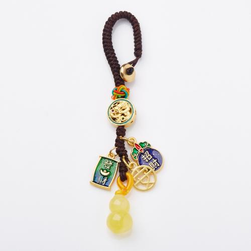 Bag Purse Charms Keyrings Keychains Brass with Beeswax & Cotton Cord multifunctional & Unisex Length Approx 12 cm Sold By PC