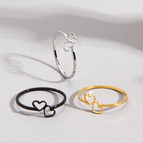 Stainless Steel Finger Ring 304 Stainless Steel Heart fashion jewelry & for woman Sold By PC