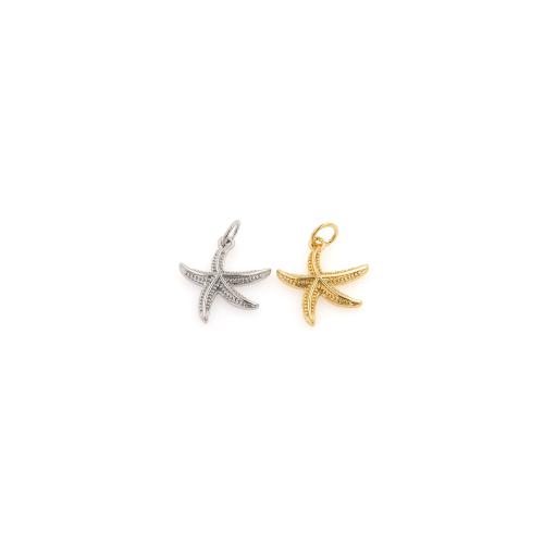 Brass Jewelry Pendants Starfish plated DIY nickel lead & cadmium free Sold By PC