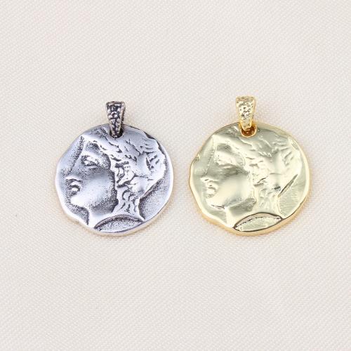 Brass Jewelry Pendants Round plated DIY nickel lead & cadmium free Sold By PC