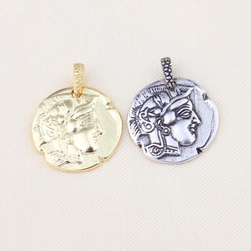 Brass Jewelry Pendants Round plated DIY nickel lead & cadmium free Sold By PC