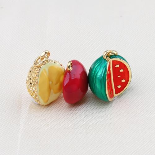 Brass Jewelry Pendants Fruit gold color plated DIY & enamel nickel lead & cadmium free Sold By PC