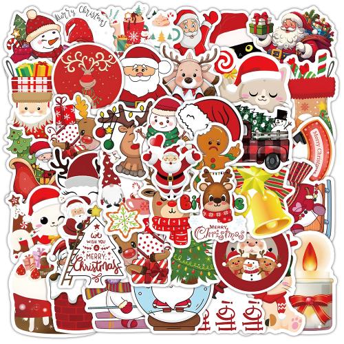 Papier van de sticker, PVC-plastic, met Lijm+Sticker, DIY & waterdicht, gemengde kleuren, About 3-8cm, 50pC's/Lot, Verkocht door Lot