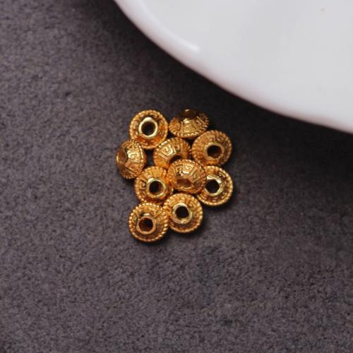 Spacer Beads Jóias, 925 prata esterlina, DIY, dourado, 4.50x2.60mm, 5PCs/Bag, vendido por Bag