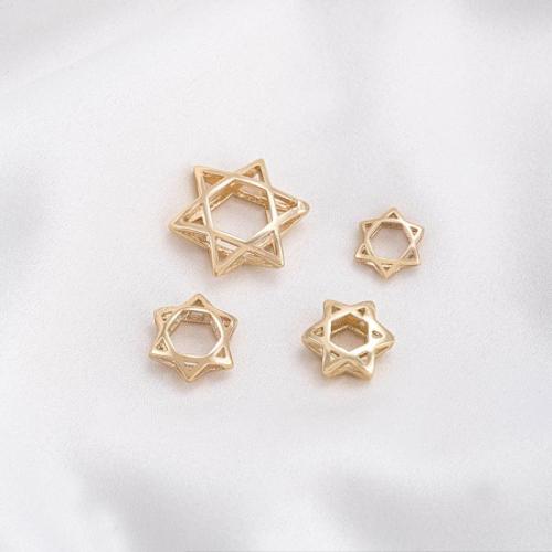 cobre Moldura pérola, Estrela, banhado, DIY & tamanho diferente para a escolha, dourado, vendido por PC