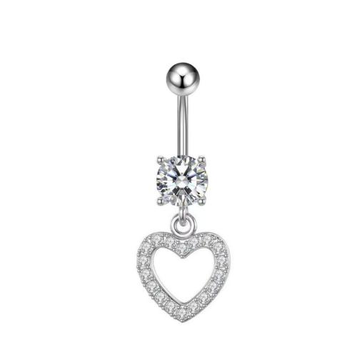 Stainless Steel Belly Ring 304 Stainless Steel with Brass Unisex & micro pave cubic zirconia Sold By PC