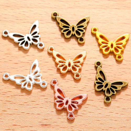 Animal Zinc Alloy Connector Butterfly plated DIY & 1/1 loop & hollow Sold By Bag