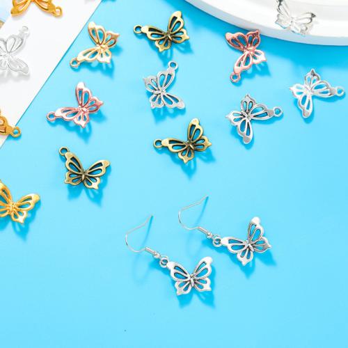 Zinc Alloy Animal Pendants Butterfly plated DIY & hollow Sold By Bag