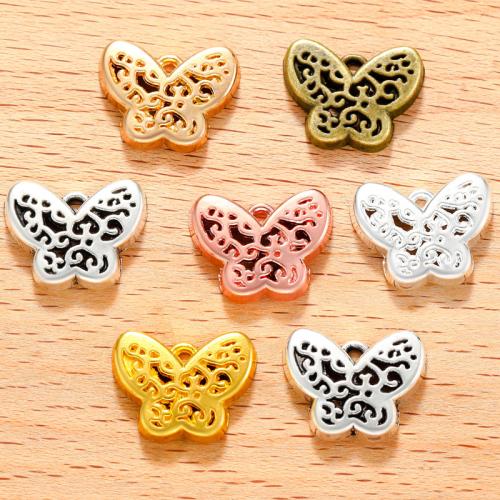 Zinc Alloy Animal Pendler, Butterfly, forgyldt, du kan DIY & hule, flere farver til valg, 100PC/Bag, Solgt af Bag