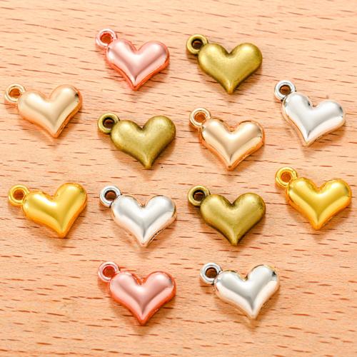 Zinklegering Hart Hangers, Zinc Alloy, plated, DIY, meer kleuren voor de keuze, 100PC/Bag, Verkocht door Bag