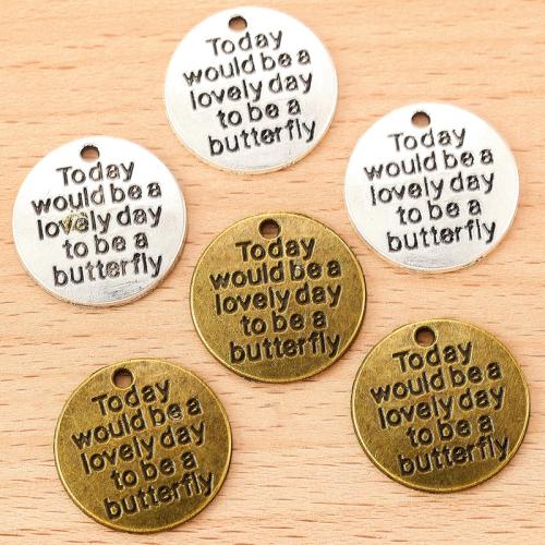 Zinc Alloy Pendants Round plated DIY Sold By Bag