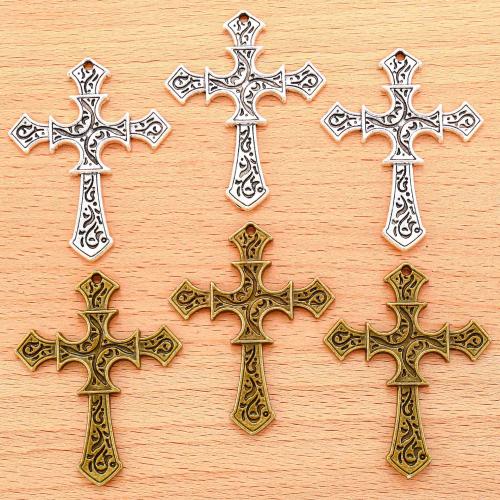 Zinklegering Cross Hangers, Zinc Alloy, Oversteken, plated, DIY, meer kleuren voor de keuze, 50x40mm, 100PC/Bag, Verkocht door Bag