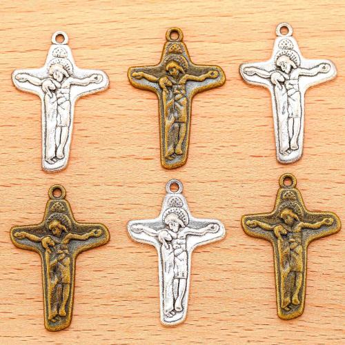 Pendants since Alloy Croise, Sinc Alloy, Cross, plátáilte, DIY, dathanna níos mó le haghaidh rogha, 34x24mm, 100PC/Mála, Díolta De réir Mála