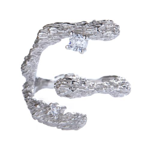 925 sidabro Cuff Finger Ring, Geometrinis raštas, mikro nutiesti kubinių Zirconia & moters, daugiau spalvų pasirinkimas, Dydis:7, Pardavė PC