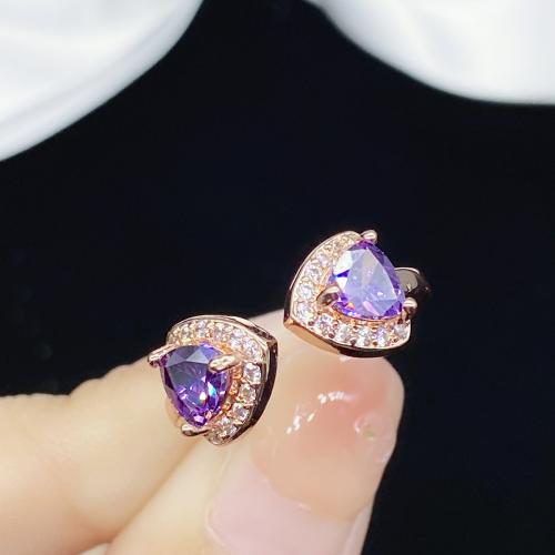 Messing fingerring, mode smykker & for kvinde & med rhinestone, rosa guld farve, Inner diameter 17mm, Solgt af PC