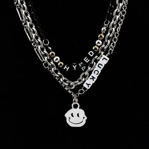 Stainless Steel Jewelry Necklace 304 Stainless Steel three layers & fashion jewelry & Unisex Length Approx 59.5 cm Approx 56 cm Approx 52.5 cm Sold By PC