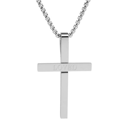 Stainless Steel Sweater Chain Necklace 304 Stainless Steel Cross fashion jewelry & Unisex Length Approx 60 cm Sold By PC