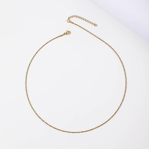 Chaîne collier , Acier inoxydable 304, avec 5cm chaînes de rallonge, bijoux de mode & pour femme, plus de couleurs à choisir, 1.50mm, Longueur Environ 45 cm, Vendu par PC