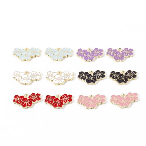 Zinc Alloy Enamel Pendants Oriental Cherry DIY Sold By Bag