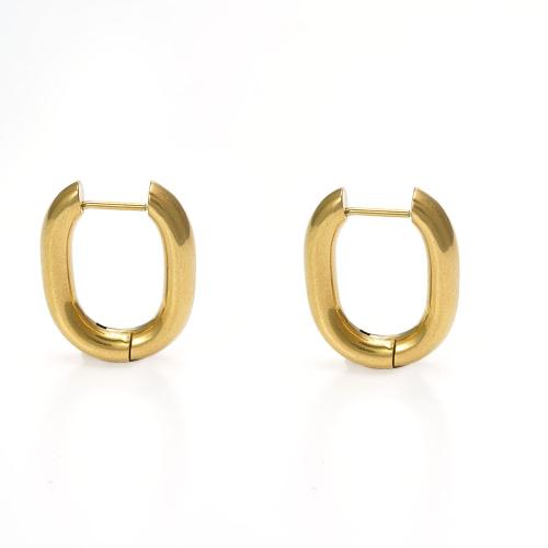 Stainless Steel Lever Terug Earring, 304 roestvrij staal, mode sieraden & voor vrouw, gouden, 17x22mm, Verkocht door pair