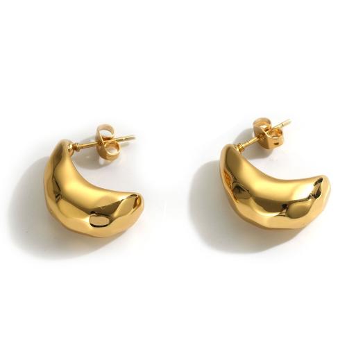 Stainless Steel Stud Earrings 304 Stainless Steel fashion jewelry & for woman golden Sold By Pair