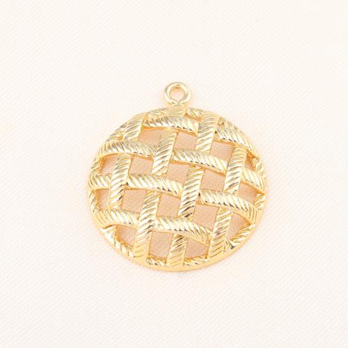 Brass Jewelry Pendants Round gold color plated DIY nickel lead & cadmium free Sold By PC