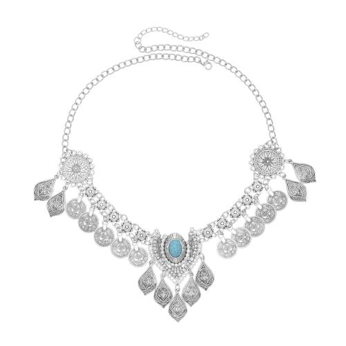 Zinc Alloy Frontlet with turquoise plated for woman & with rhinestone Sold By PC