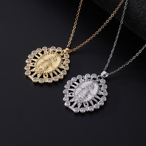 Collier en laiton cubique Zircon Micro Pave, Placage, pavé de micro zircon & pour femme, plus de couleurs à choisir, Vendu par PC