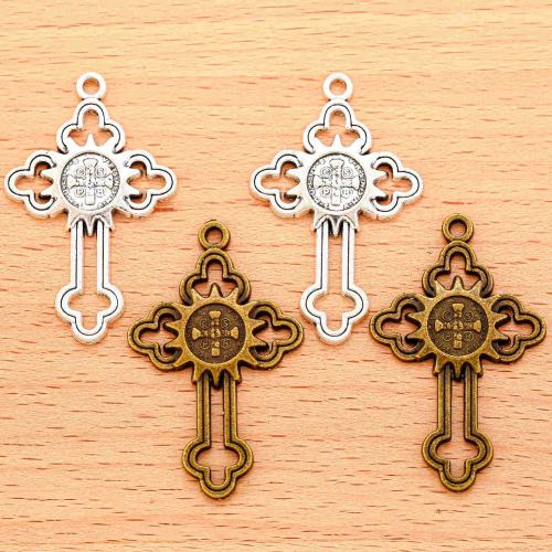 Pendants since Alloy Croise, Sinc Alloy, Cross, plátáilte, DIY, dathanna níos mó le haghaidh rogha, 39x24mm, 100PC/Mála, Díolta De réir Mála