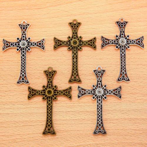 Pendants since Alloy Croise, Sinc Alloy, Cross, plátáilte, DIY, dathanna níos mó le haghaidh rogha, 70x45mm, 100PC/Mála, Díolta De réir Mála