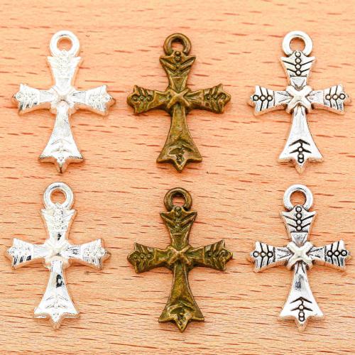 Zinklegering Cross Hangers, Zinc Alloy, Oversteken, plated, DIY, meer kleuren voor de keuze, 22x15mm, 100PC/Bag, Verkocht door Bag