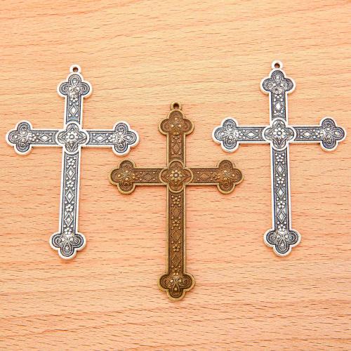 Zinklegering Cross Hangers, Zinc Alloy, Oversteken, plated, DIY, meer kleuren voor de keuze, 80x53mm, 100PC/Bag, Verkocht door Bag