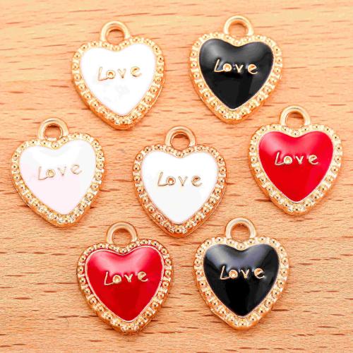 Zinc Alloy Heart Pendants plated DIY & enamel Sold By Bag