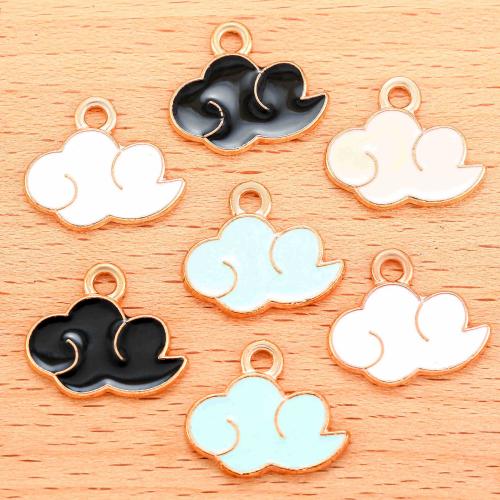 Zinc Alloy émail Pendants, alliage de zinc, Nuage, Placage, DIY, plus de couleurs à choisir, 18x15mm, 100PC/sac, Vendu par sac